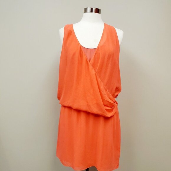 Rory Beca Silk Orange Red Dress Sz L NWT - Picture 1 of 8
